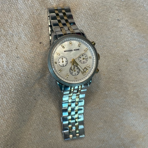 Michael Kors Watch Two-Tone Chronograph with Stones main image 4